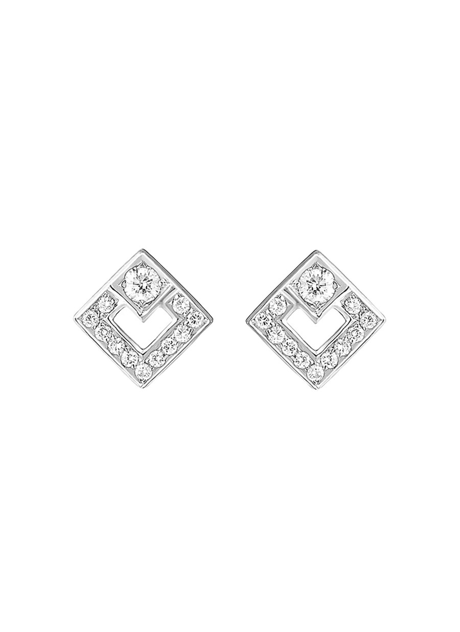 Women KORLOFF Fine Jewellery | Eclat 18K White Gold Diamond Stud Earrings