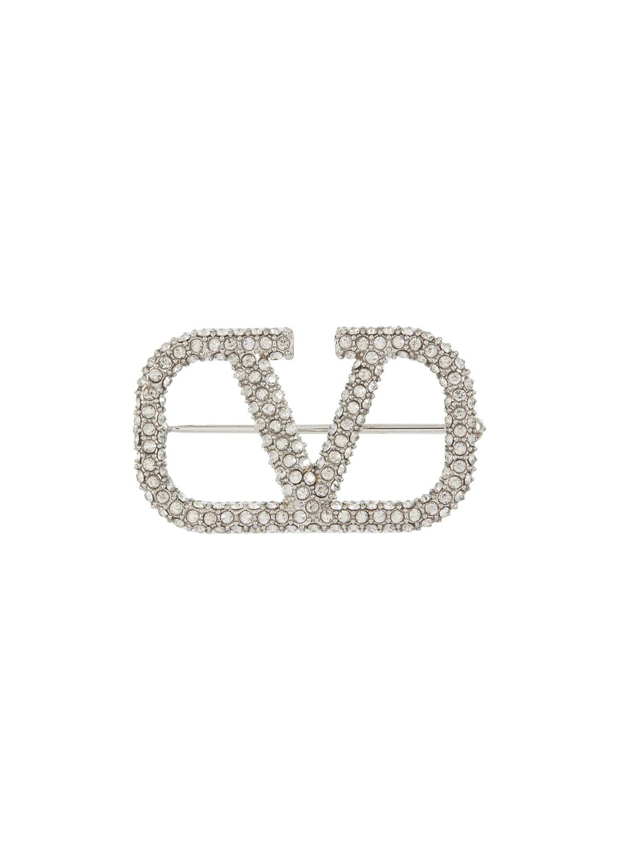 Women VALENTINO Fashion Jewellery | Vlogo Signature Metal Brooch