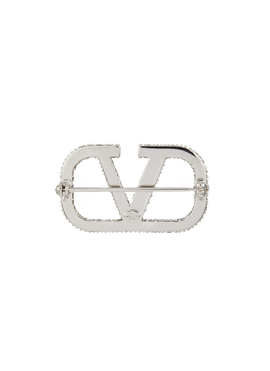 Women VALENTINO Fashion Jewellery | Vlogo Signature Metal Brooch