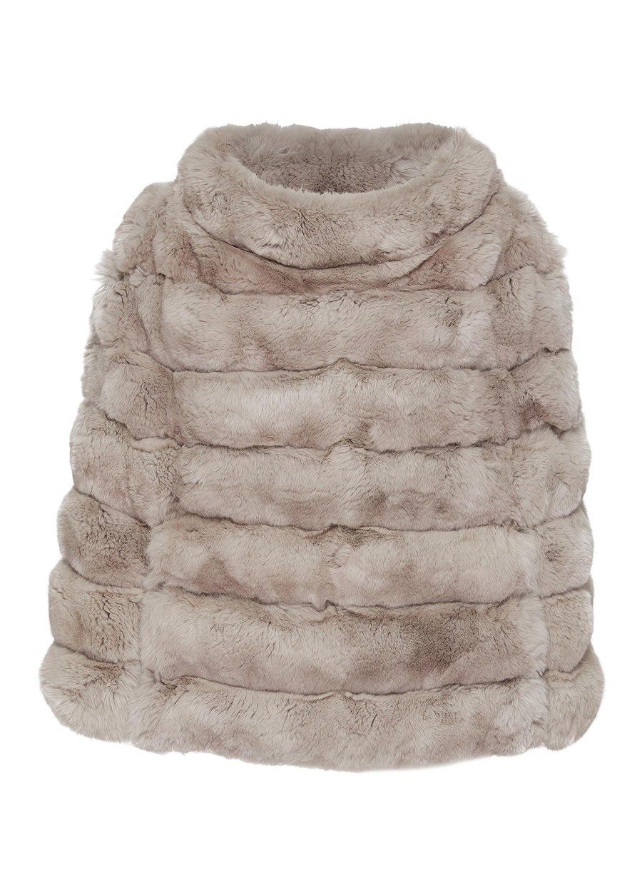 Women FABIO GAVAZZI Scarves & Wraps | Collared Chinchilla Fur Cape