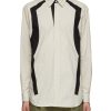 Men KHOKI Shirts | Black Patched Striped Cotton Shirt