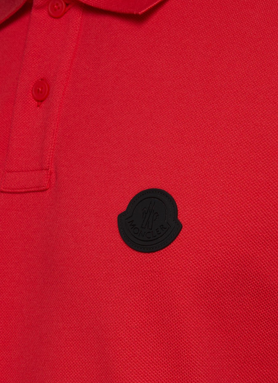 Men MONCLER Polos | Silicone Logo Patch Polo Shirt