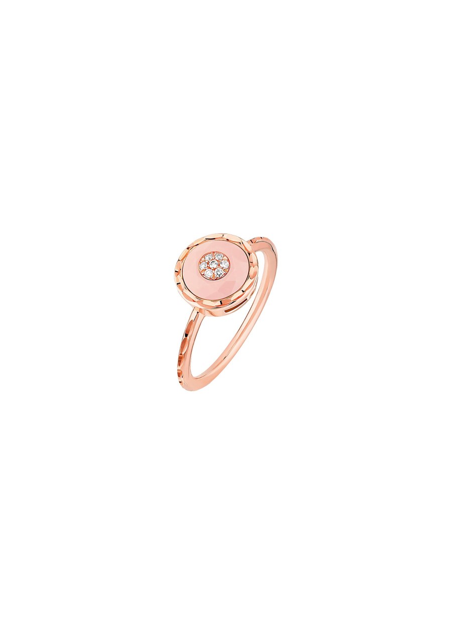 Women KORLOFF Fine Jewellery | Saint-Petersbourg Rose Gold Diamond Pink Opal Ring — Size 50