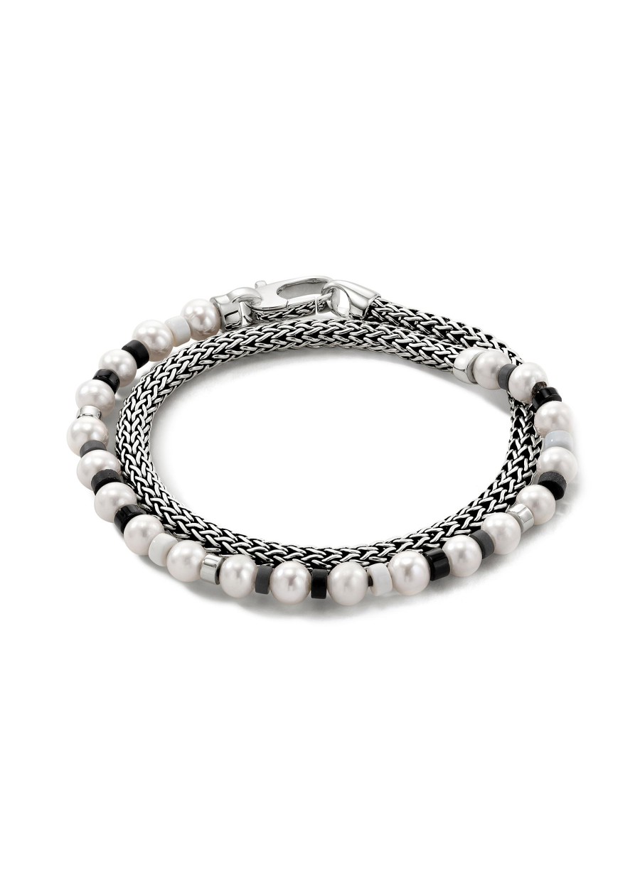 Women JOHN HARDY Fine Jewellery | Colorblock Pearl Wrap Bracelet — Size Um