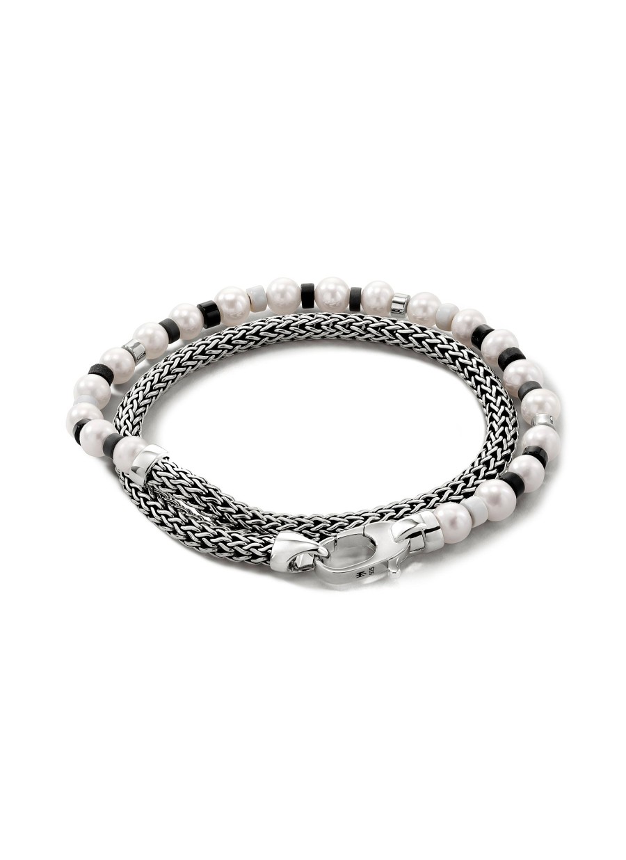 Women JOHN HARDY Fine Jewellery | Colorblock Pearl Wrap Bracelet — Size Um