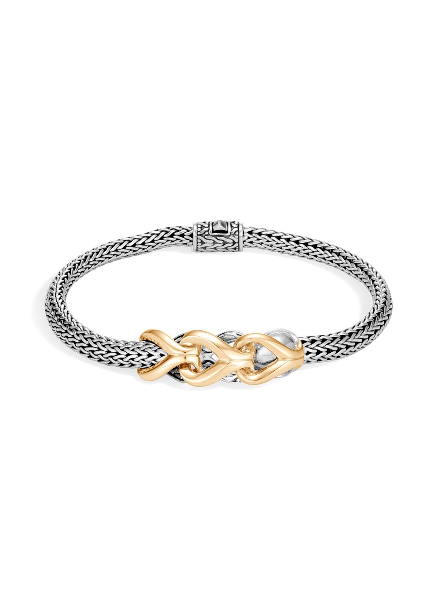 Women JOHN HARDY Fine Jewellery | Classic Chain Asli 18K Gold Sterling Silver Extra-Small Bracelet — Size Um