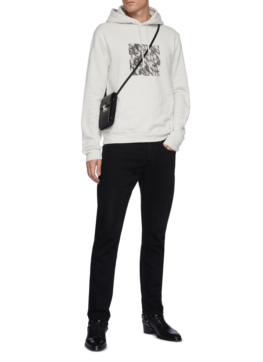 Men SAINT LAURENT Pullovers & Hoodies | Square Optique Graphic Hoodie