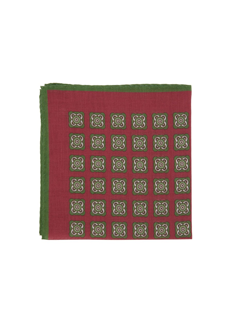 Men STEFANOBIGI MILANO Pocket Squares | Geometric Print Wool Pocket Square