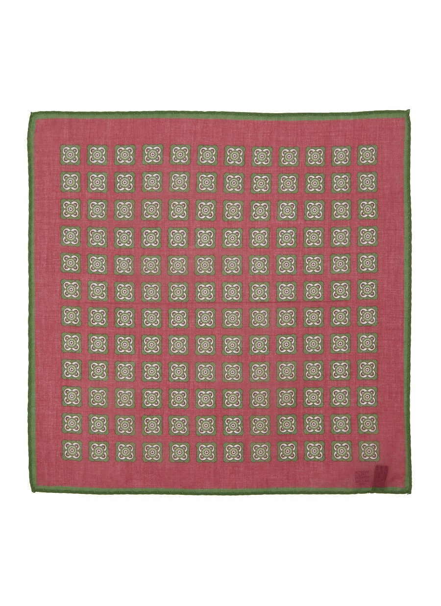 Men STEFANOBIGI MILANO Pocket Squares | Geometric Print Wool Pocket Square