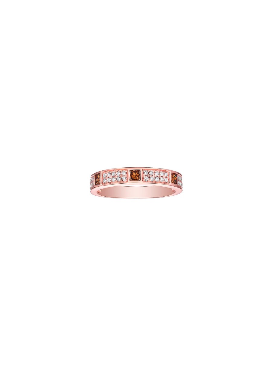 Women LC COLLECTION JEWELLERY Fine Jewellery | 18K Rose Gold Brown Diamond Ring — Size Us 7