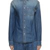 Men BOTTEGA VENETA Shirts | Chest Pocket Detail Medium Wash Denim Shirt