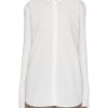 Women TOTEME Tops | Ribbed Sleeve Poplin Shirt