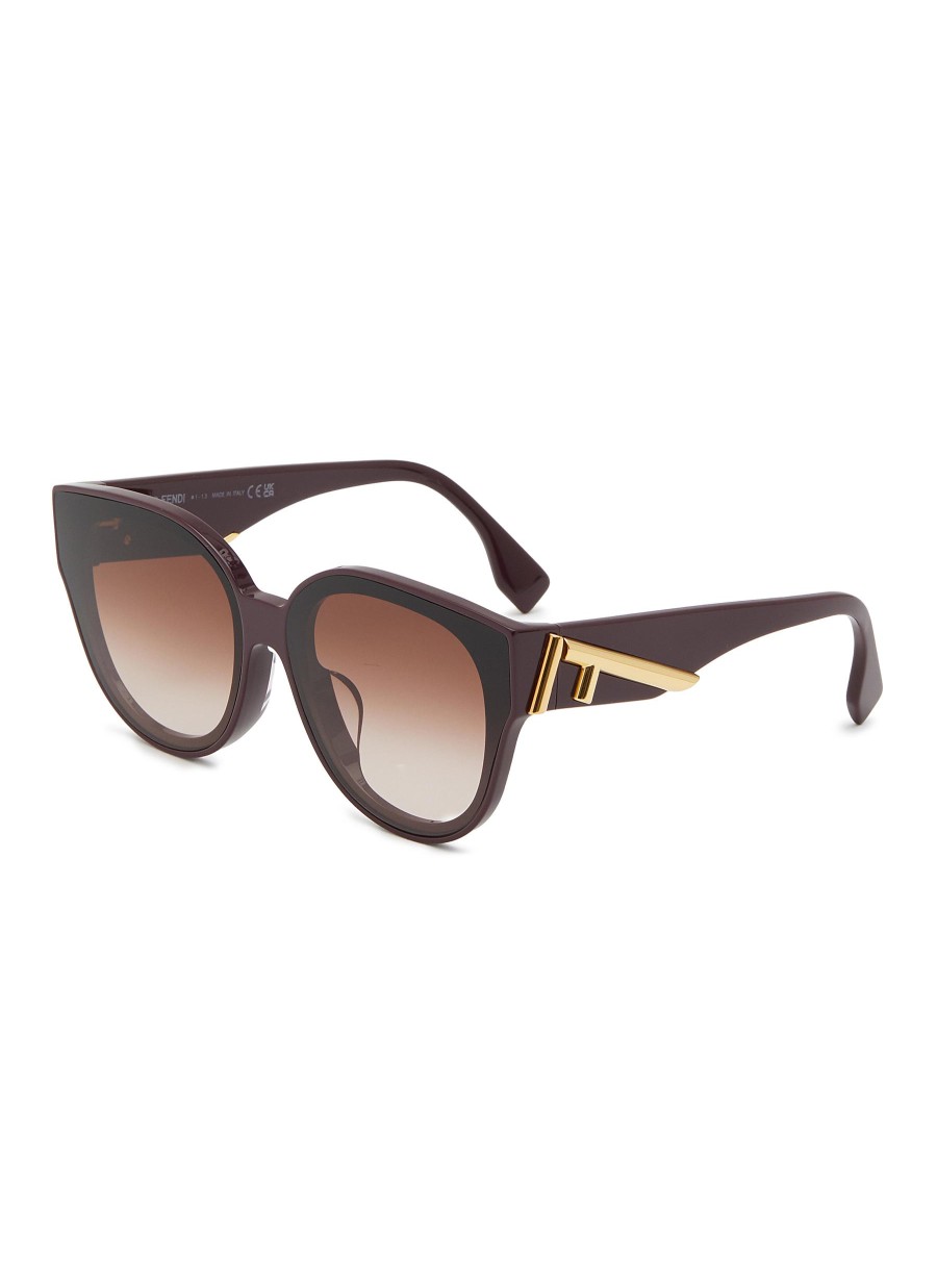 Women FENDI Eyewear | Fendi First Acetate Round Frame Sunglasses