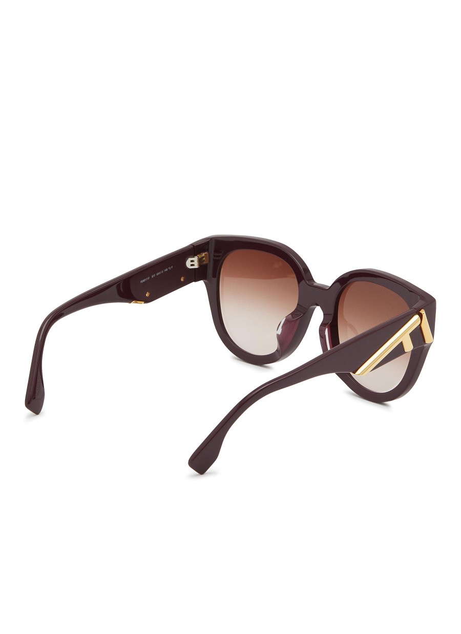 Women FENDI Eyewear | Fendi First Acetate Round Frame Sunglasses