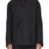 Men RE: BY MAISON SANS TITRE Suits | Detachable Strap Double Breasted Dropped Shoulder Blazer