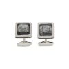 Men TATEOSSIAN Cufflinks | Limited Edition Sterling Silver Ammonite Enamel Edge Square Cufflinks