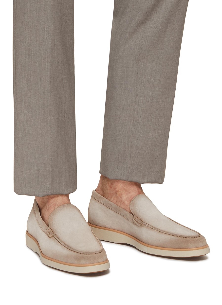 Men MAGNANNI Flats | Apron Toe Suede Loafers