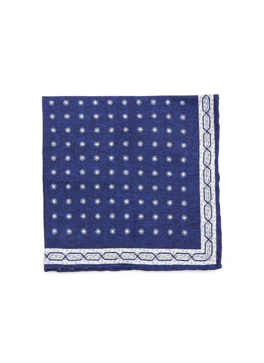 Men BRUNELLO CUCINELLI Pocket Squares | Dotted Chequered Silk Pocket Square