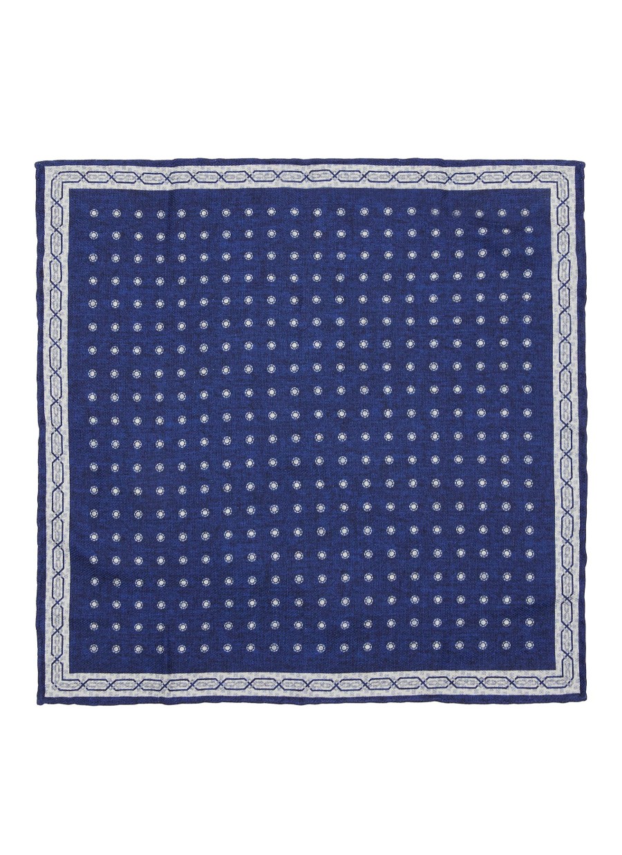 Men BRUNELLO CUCINELLI Pocket Squares | Dotted Chequered Silk Pocket Square