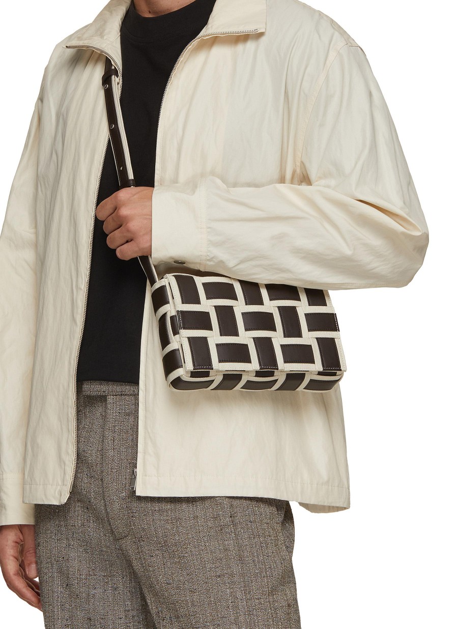 Men BOTTEGA VENETA Crossbody | Cassette Leather Canvas Crossbody Bag