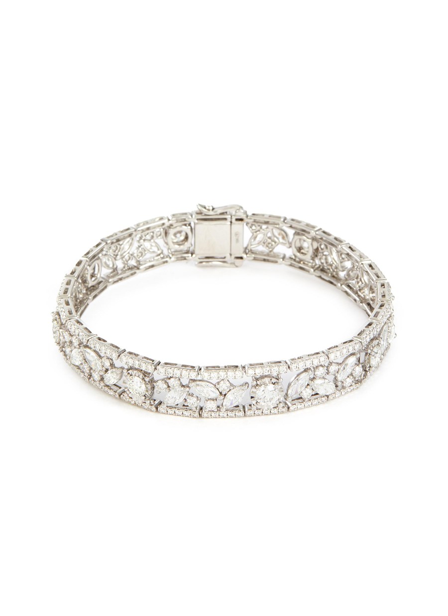 Women LC COLLECTION JEWELLERY Fine Jewellery | 18K White Gold Mixed Cut Diamond Bracelet