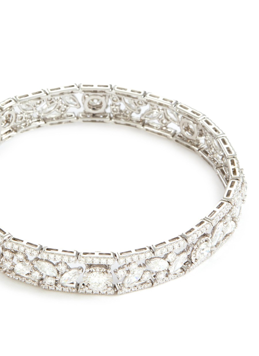 Women LC COLLECTION JEWELLERY Fine Jewellery | 18K White Gold Mixed Cut Diamond Bracelet