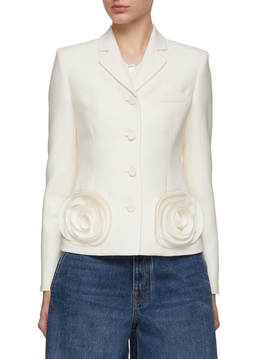 Women VALENTINO Jackets | Rosette Pocket Crepe Jacket