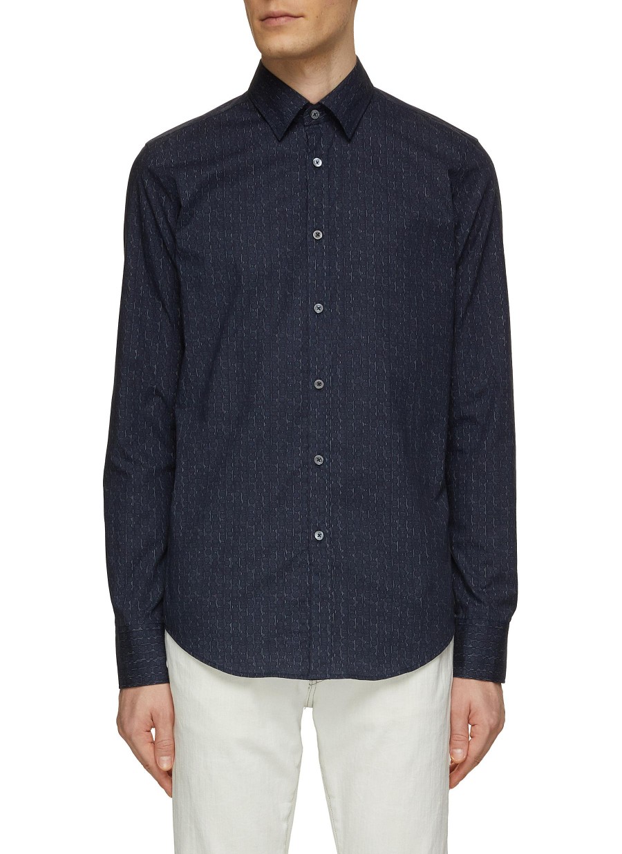 Men CANALI Shirts | Coin Dot Print Shirt