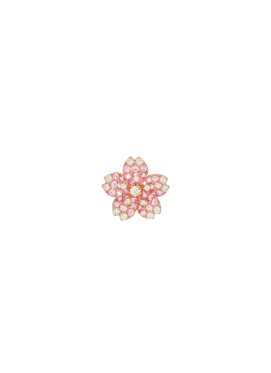 Women MIO HARUTAKA Fine Jewellery | Sakura 18K Rose Gold Diamond Pink Sapphire Single Earring