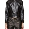 Women THEORY Jackets | Cropped Faux Leather Jacket