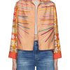 Women LILYEVE Jackets | Stand Collar Open Front Silk Jacket