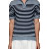 Men ISAIA Polos | Contrast Stripe Knit Polo