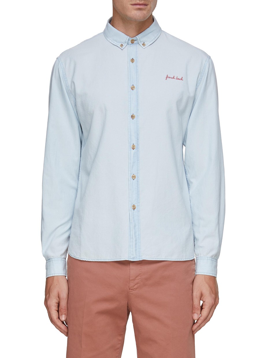 Men MAISON LABICHE Shirts | La Malesherbe French Touch Embroidery Shirt