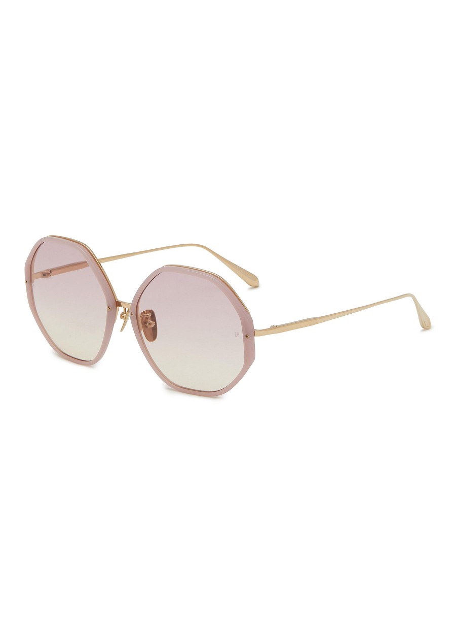 Women LINDA FARROW Eyewear | Alona Acetate Round Sunglasses