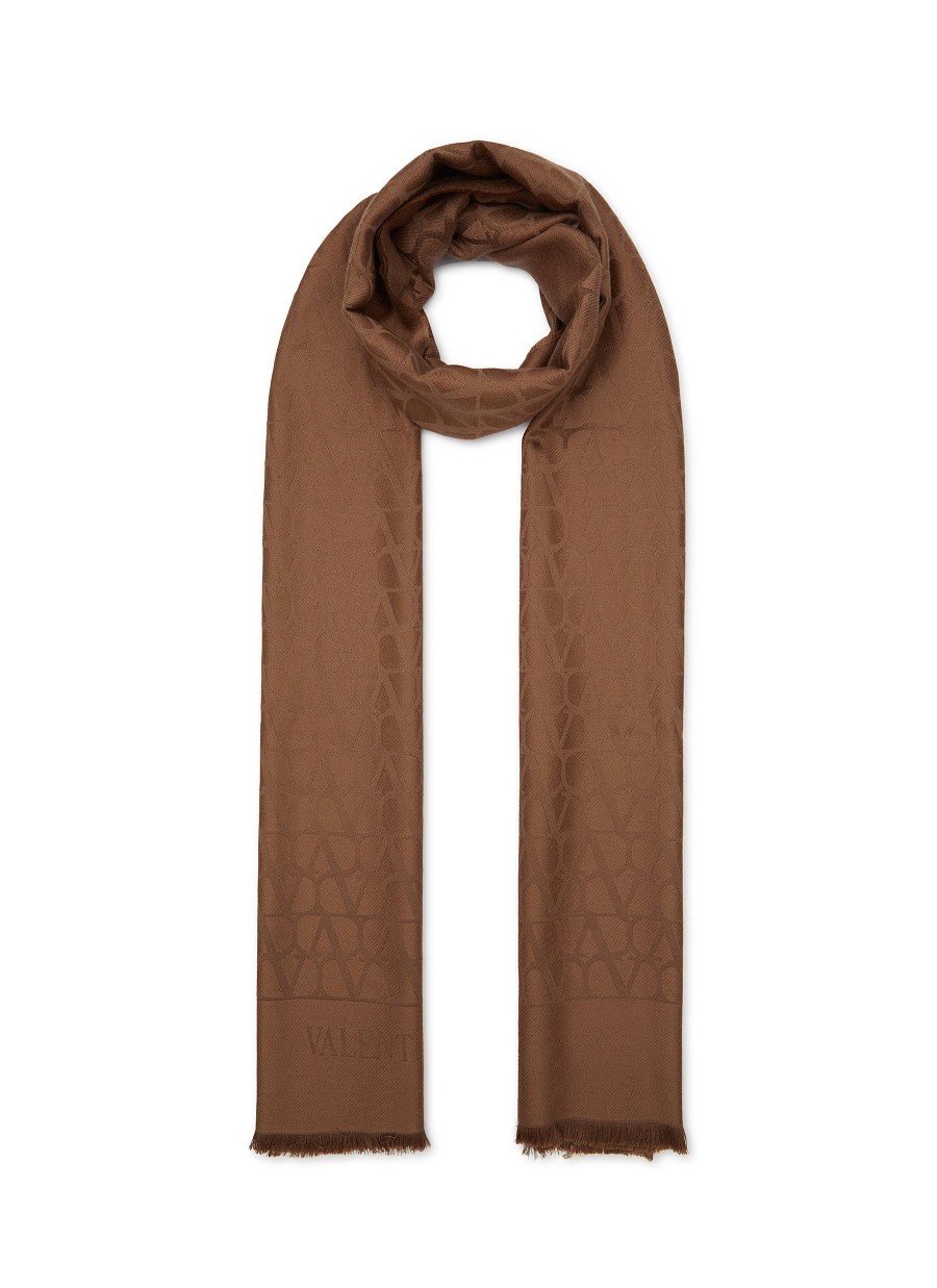 Women VALENTINO Scarves & Wraps | Silk Wool Blend Toile Iconographe Stole