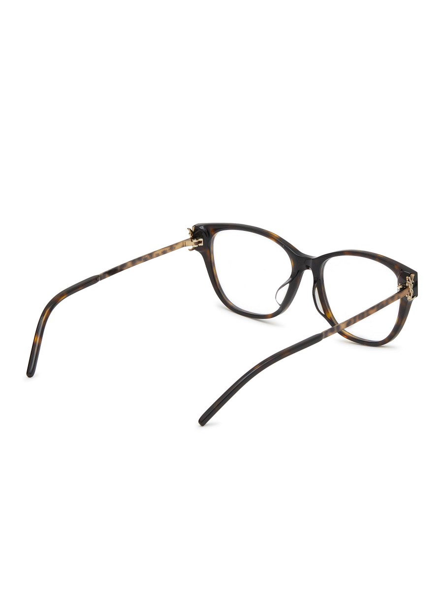 Women SAINT LAURENT Eyewear | Tortoiseshel-Effect Acetate Round Optical Glasses