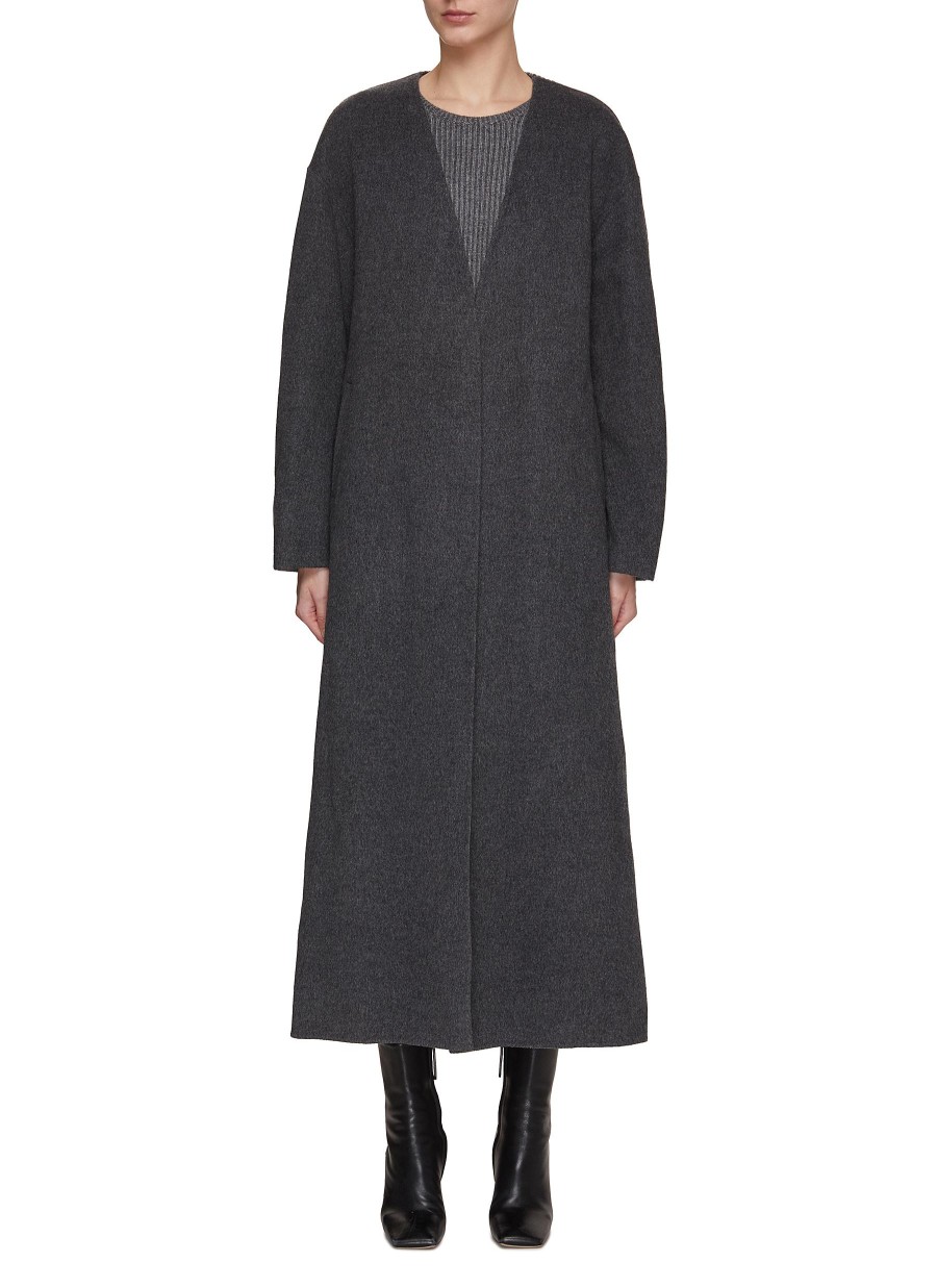 Women RUOHAN Coats | V-Neck Long Coat