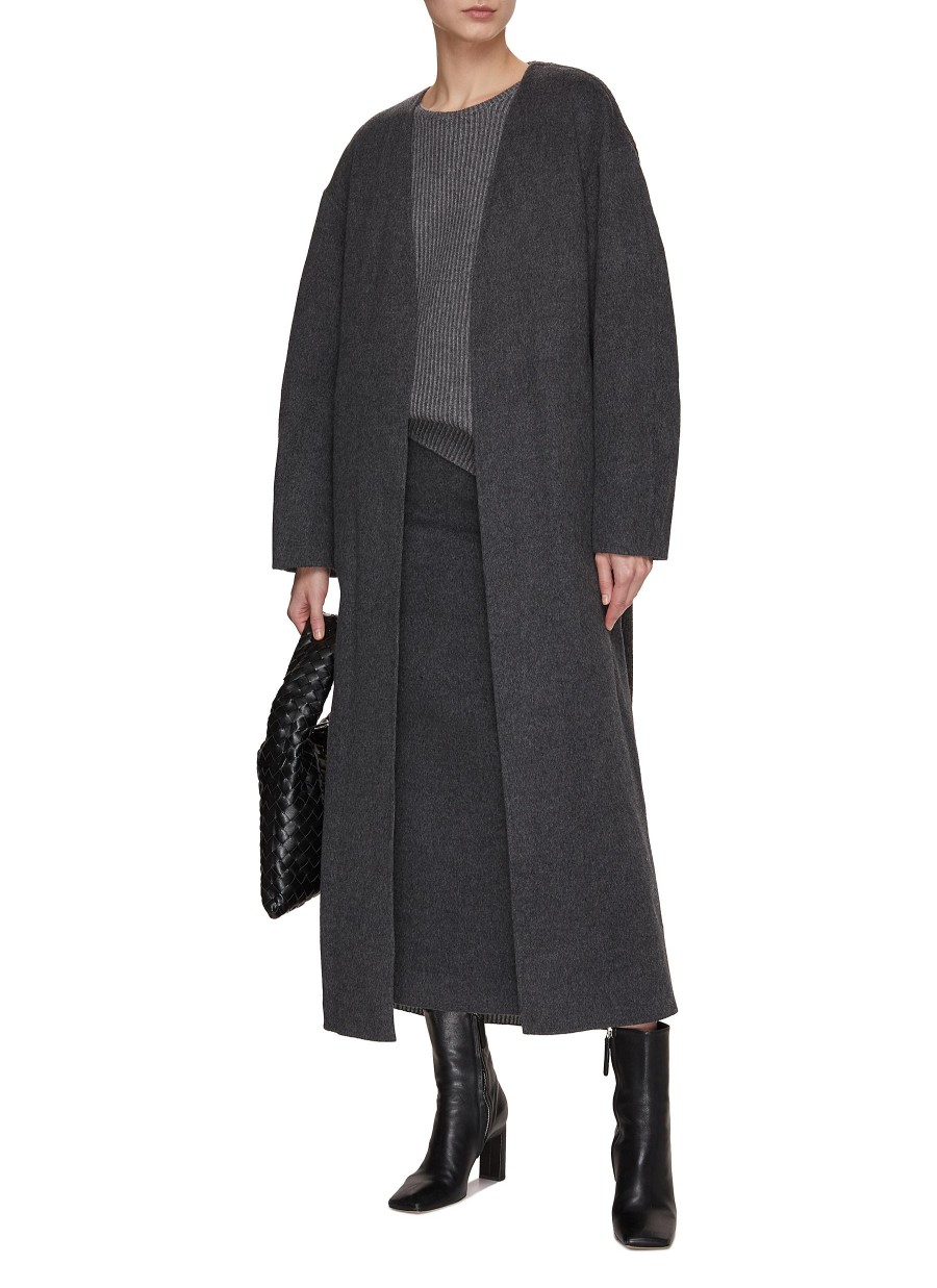 Women RUOHAN Coats | V-Neck Long Coat