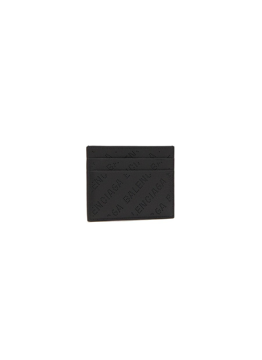 Men BALENCIAGA Small Leather Goods | All Over Perforated Logo Leather Cardholder