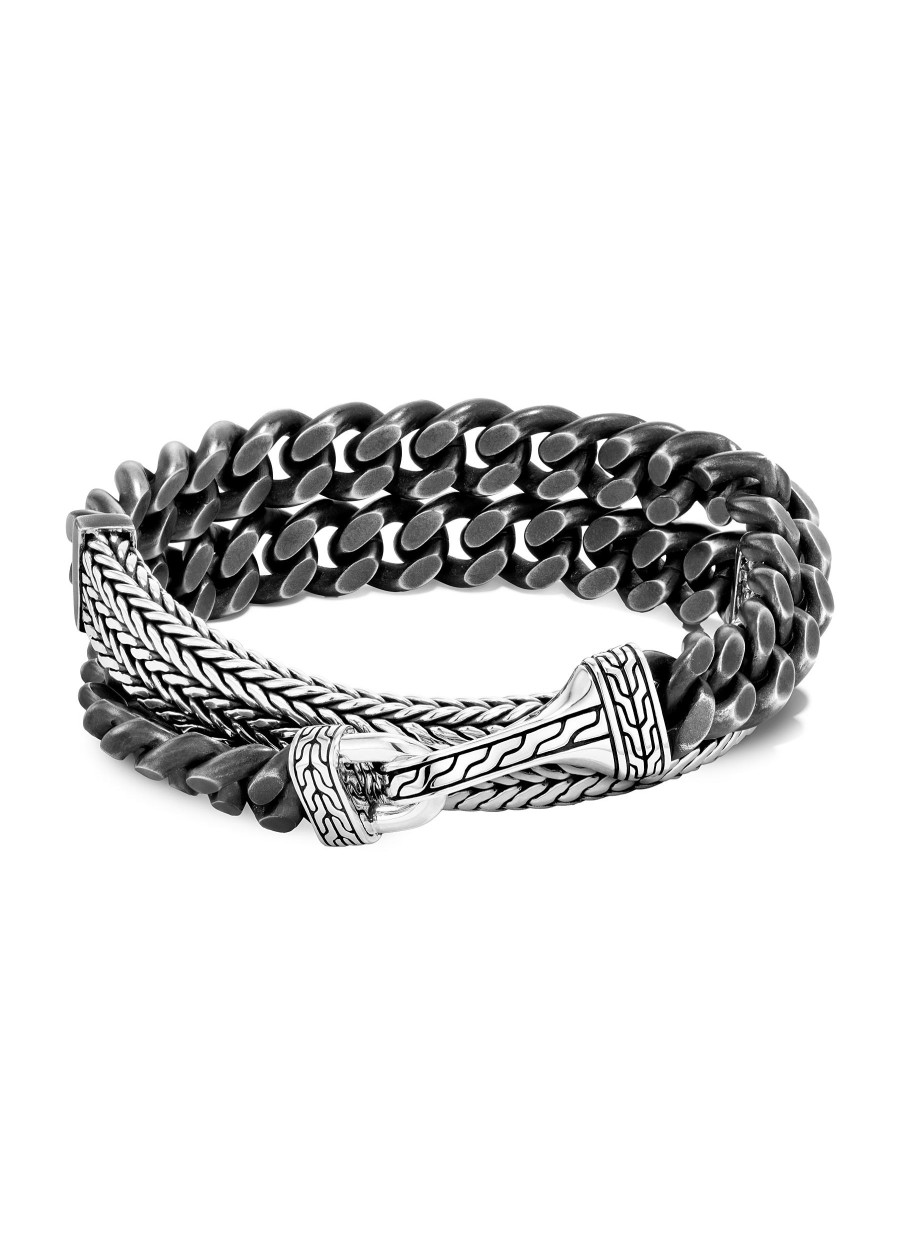 Women JOHN HARDY Fine Jewellery | Classic Chain Sterling Silver Double Wrap Curb Link Bracelet — Size Um