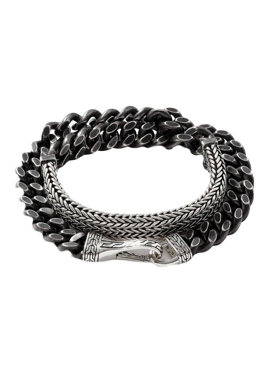 Women JOHN HARDY Fine Jewellery | Classic Chain Sterling Silver Double Wrap Curb Link Bracelet — Size Um