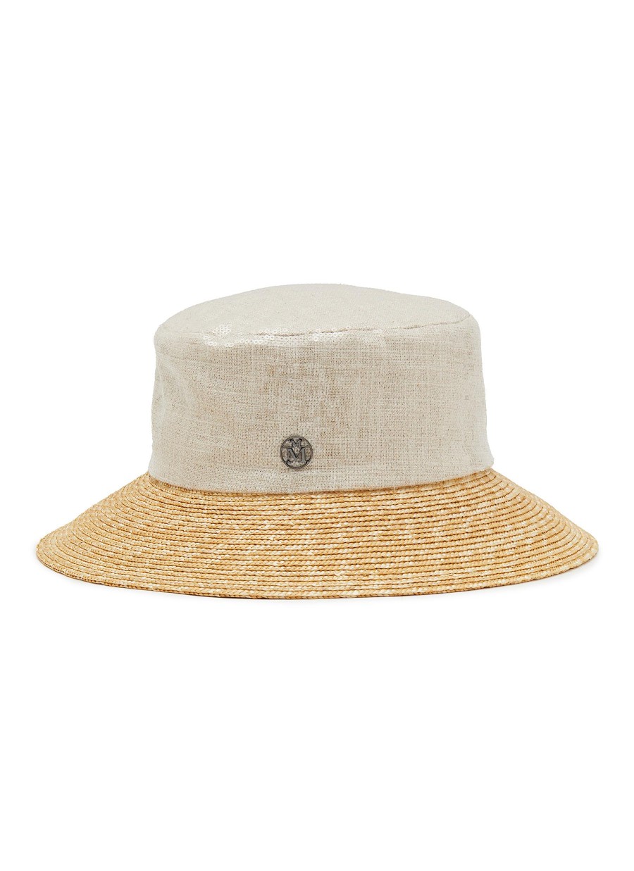 Women MAISON MICHEL Hats & Gloves | New Kendall Linen Straw Hat