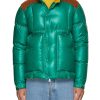 Men MONCLER Jackets | Shiny Contrast Yoke Puffer Jacket