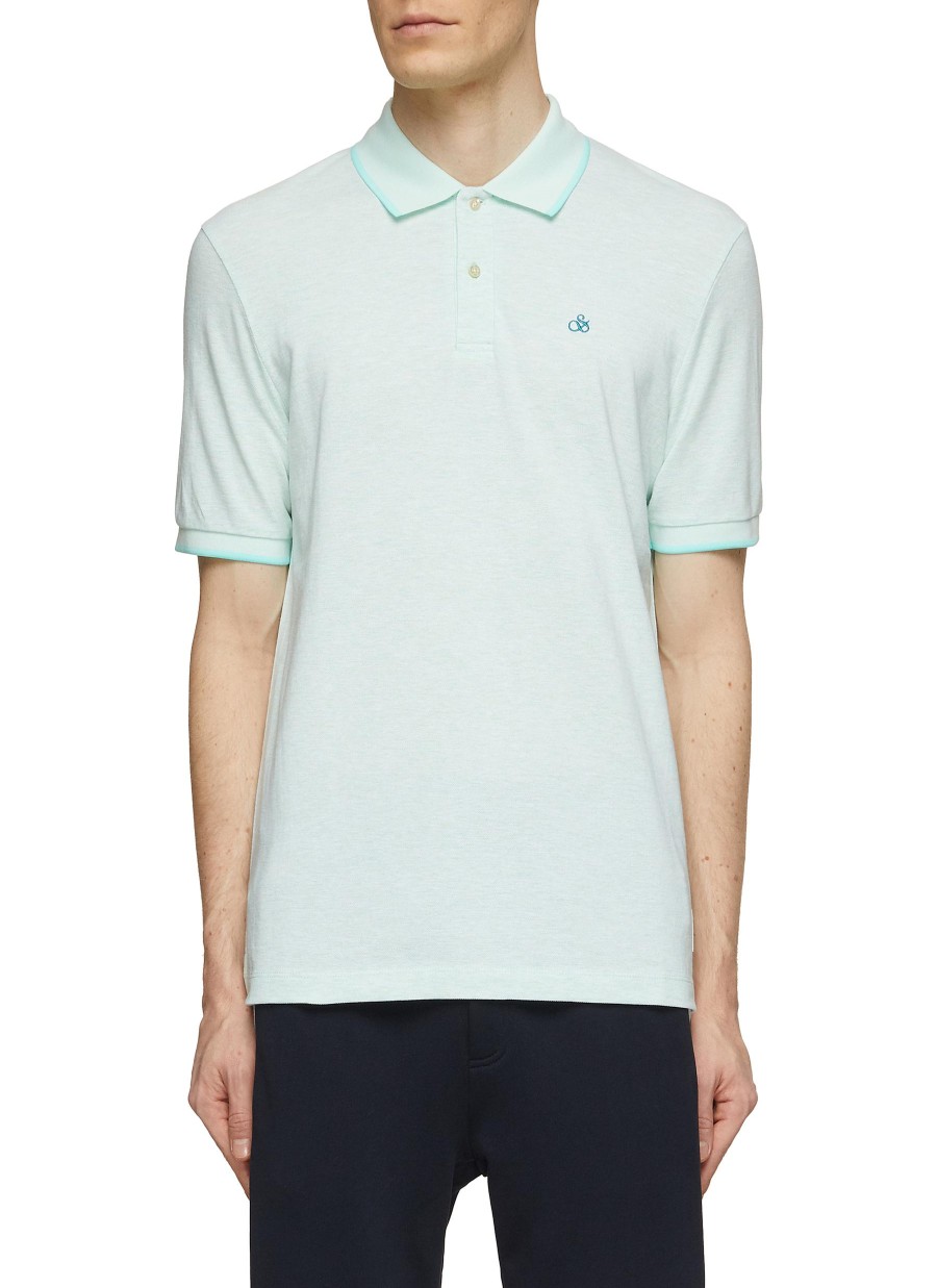 Men SCOTCH & SODA Polos | Melange Logo Cotton Polo Shirt