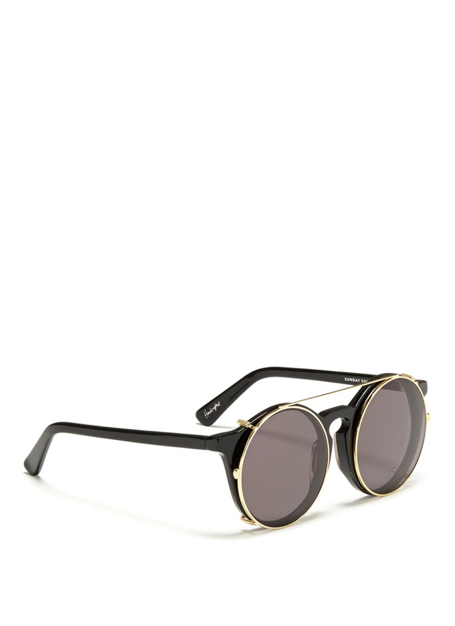 Men SUNDAY SOMEWHERE Eyewear | Matahari' Clip-On Wire Rim Round Sunglasses