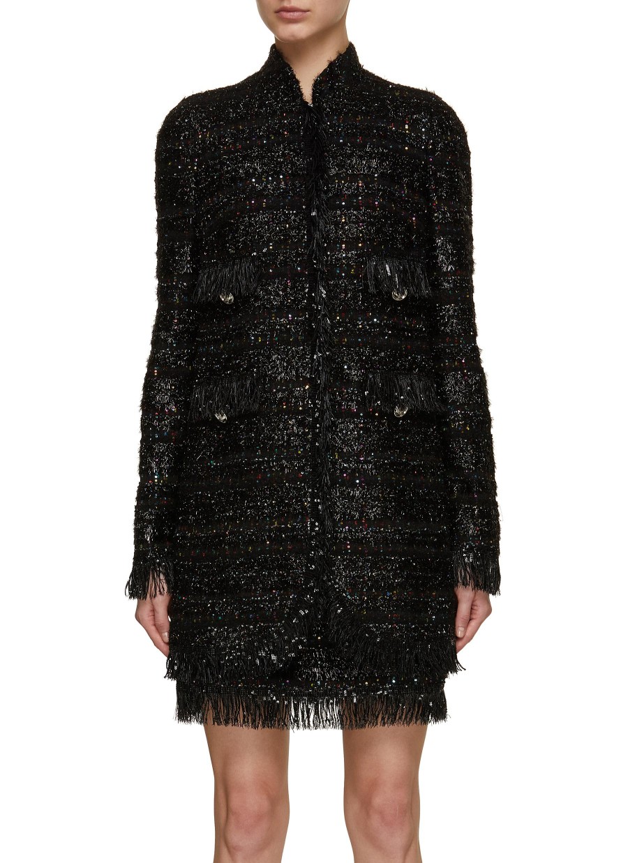 Women GIAMBATTISTA VALLI Coats | Sequin Boucle Tweed Coat