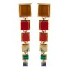 Women EDDIE BORGO Fashion Jewellery | Graduated Cube 12K Gold Plated Metal Earrings