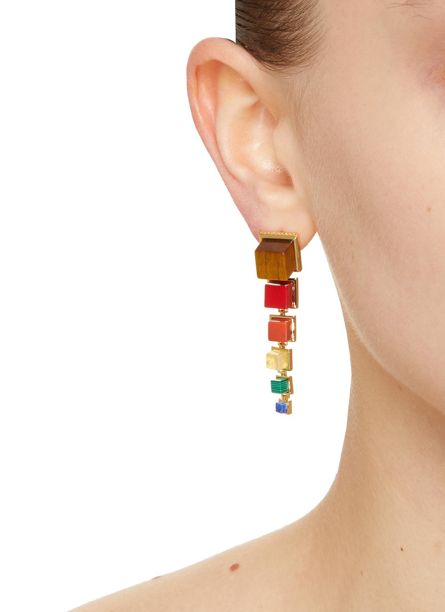 Women EDDIE BORGO Fashion Jewellery | Graduated Cube 12K Gold Plated Metal Earrings