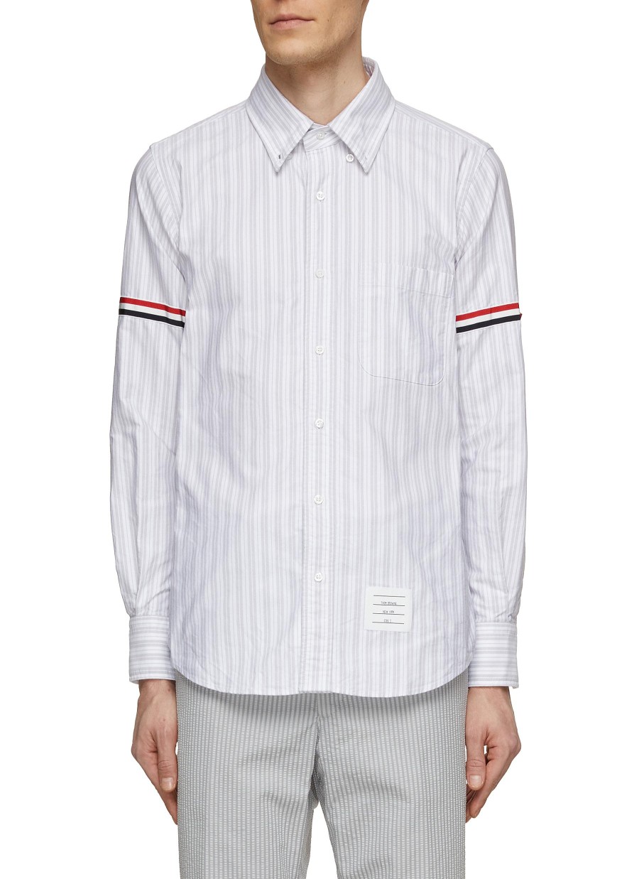 Men THOM BROWNE Shirts | Striped Armband Oxford Shirt