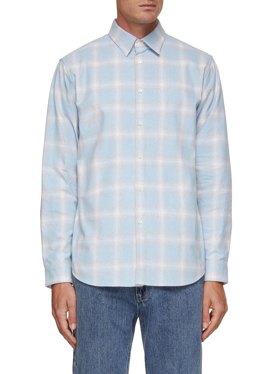 Men THEORY Shirts | Irving Faded Flannel Shirt